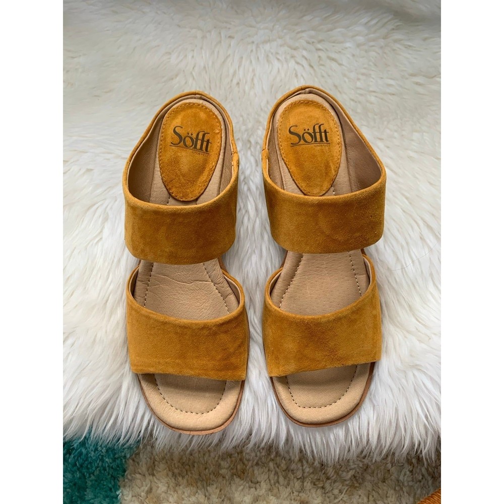 Women's Mustard Suede Double-Strap Sandal